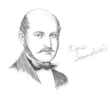 Figure 1.14. Ignaz Semmelweis.The Hungarian Ignaz Semmelweis. Drawing by Tammi Henke